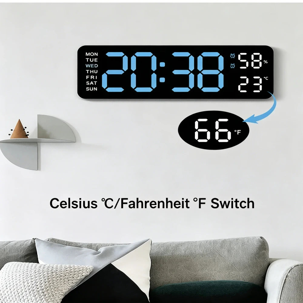 Large Digital LED Wall Clock