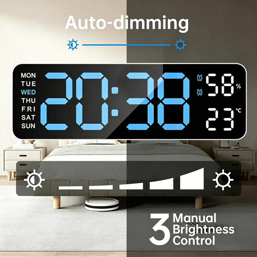 Large Digital LED Wall Clock
